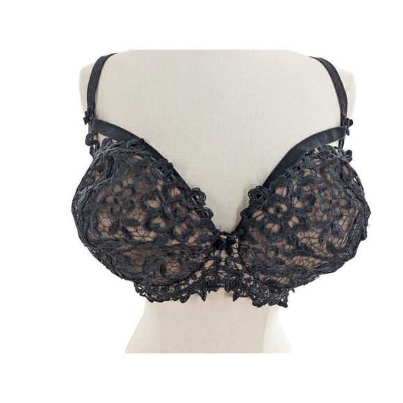 Dita Von Teese Women's Black Lace Velvet Straps Bra Size 34H - Picture 8 of 15